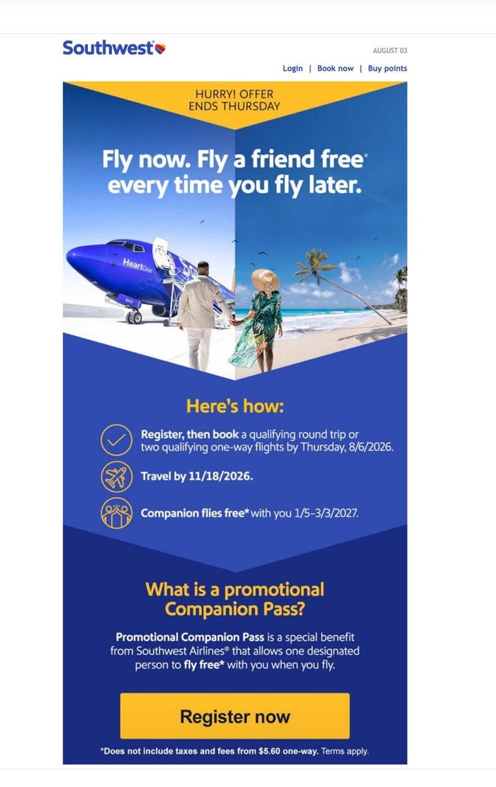 Southwest Companion Pass promotion February 2026 southwest companion pass promo