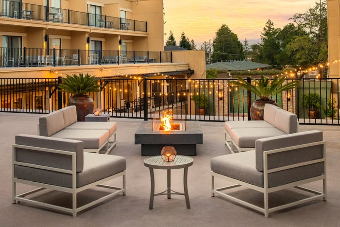 toll house hotel public sun deck fire pit