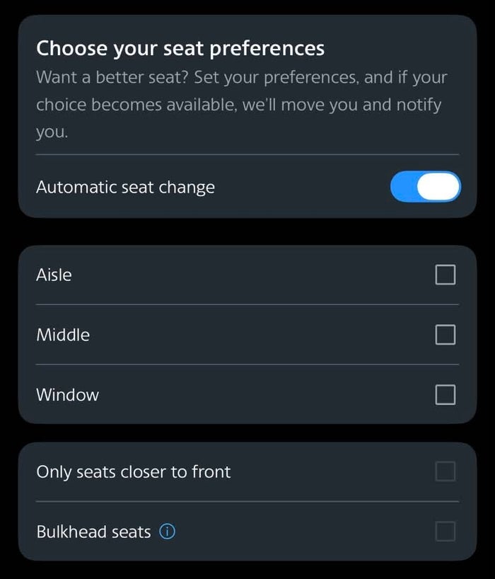 AA solo seat preference