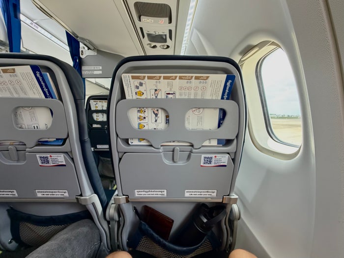 Air Cambodia ATR economy seat back
