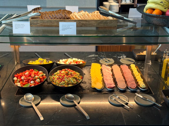 Amsterdam Amex Centurion Lounge buffet cold cuts