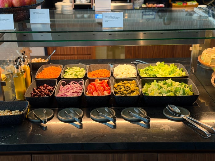 Amsterdam Amex Centurion Lounge buffet salad station