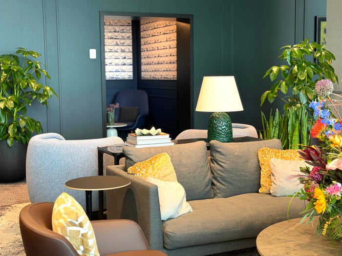 Amsterdam Amex Centurion Lounge sofa and decoration