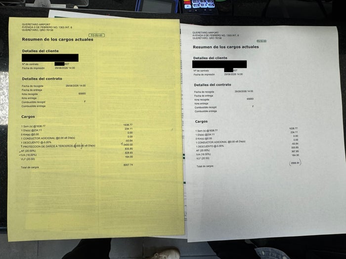 Charges comparison National Queretaro Charges comparison National Queretaro