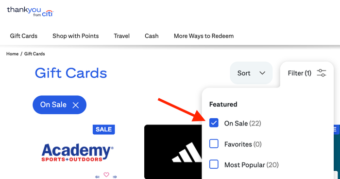 Citi gift card sale filter October 2026 Citi gift card sale filter October 2026