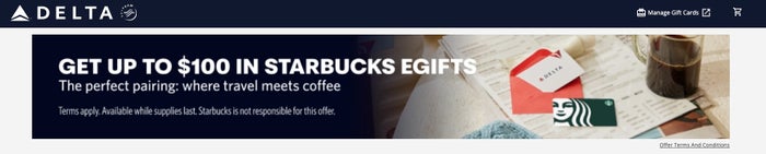 Delta starbucks gift card promo Delta starbucks gift card promo