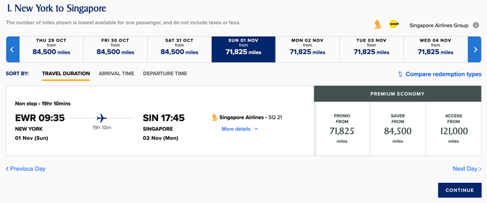 EWR SIN KrisFlyer promo redemption EWR SIN KrisFlyer promo redemption