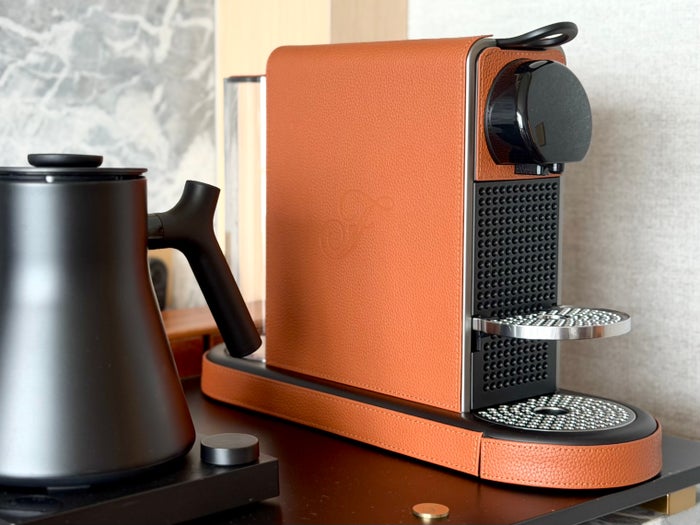 Fairmont Tokyo bedroom kettle and Nespresso machine