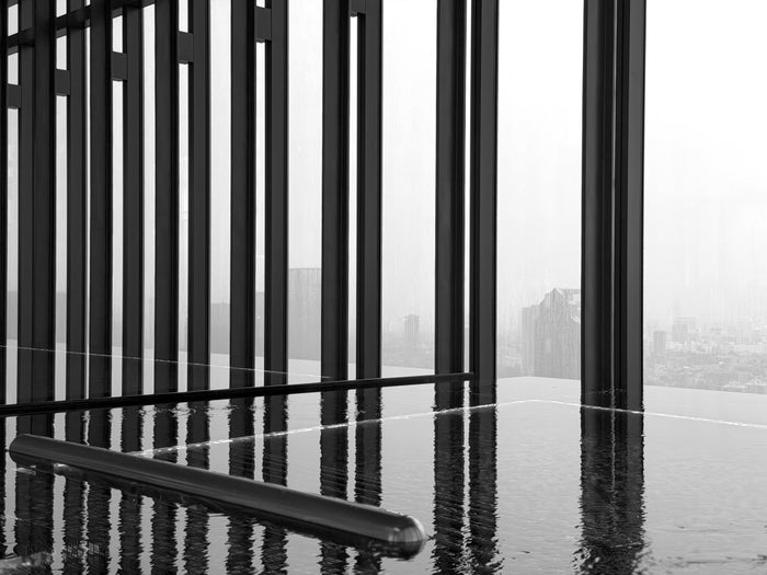 Fairmont Tokyo pool on a rainy day