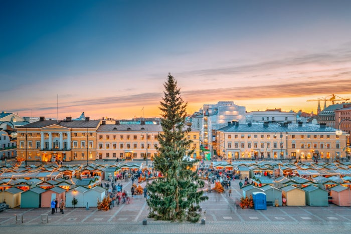 Helsinki Christmas Market Helsinki Finland Christmas Xmas Market With Christmas Tree AdobeStock 231211104