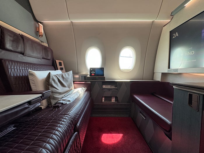 JL First Class Suite side angle shot JL First Class Suite side angle shot