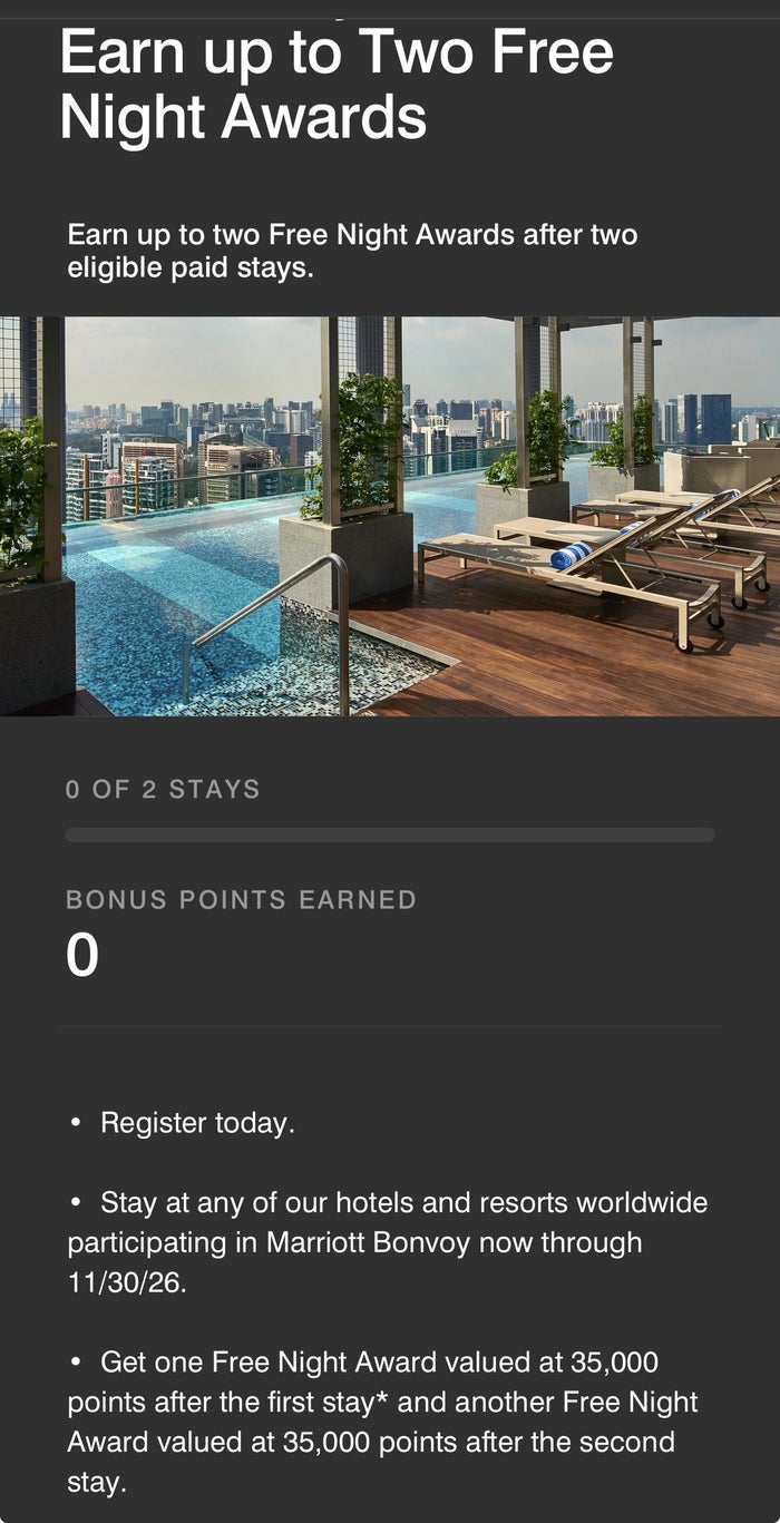 Marriott promo 2 free nights Marriott promo 2 free nights