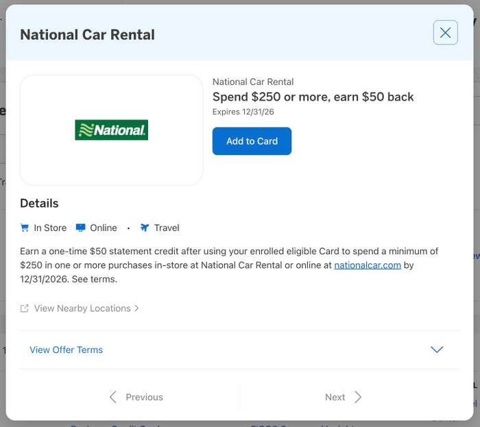 National Car Rental Amex Offer National Car Rental Amex Offer