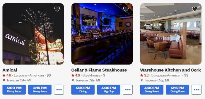 Resy Restaurant Search Screenshot
