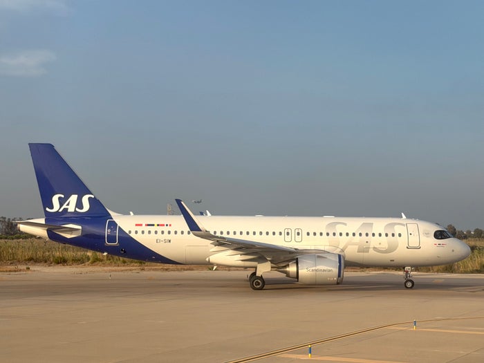 SAS Airbus A320neo at Barcelona Airport BCN