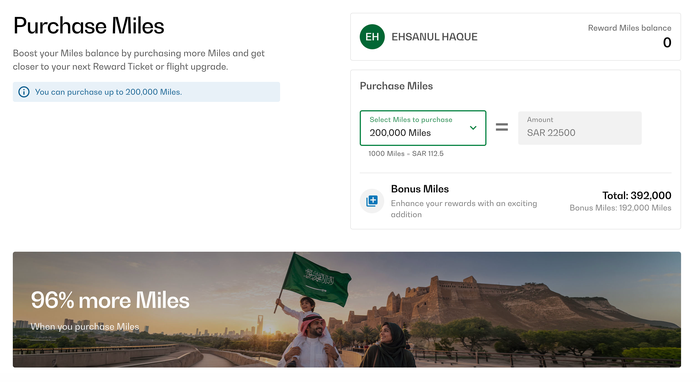 Saudia AlFursan buy miles Saudia AlFursan buy miles