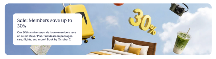 Save up to 30% by booking through Expedia