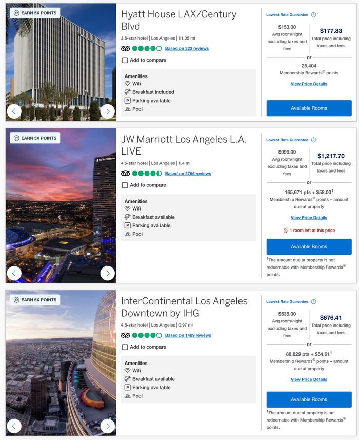 Screenshot 2026 09 29 at 10.18.33 PM AmexTravel.com Hotel Search 9/29/26