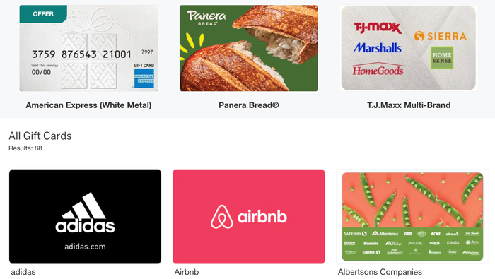 Screenshot 2026 09 29 at 10.29.09 PM Amex Gift Card options 9/29/26