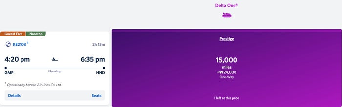 Seoul and Tokyo Delta business korean air 15k Seoul and Tokyo Delta business korean air 15k