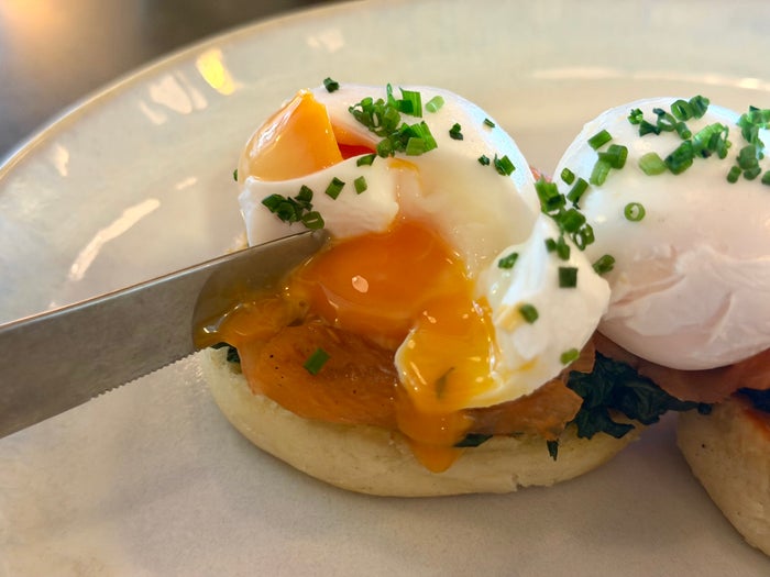 Six Senses London Whiteleys Kitchen breakfast poached eggs