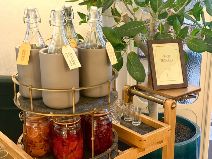Six Senses London Whiteleys Kitchen breakfast shots