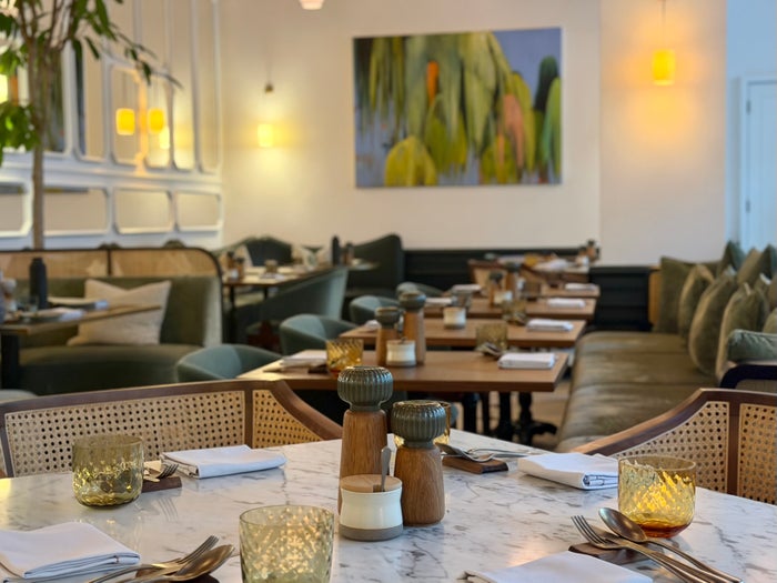 Six Senses London Whiteleys Kitchen breakfast table setting