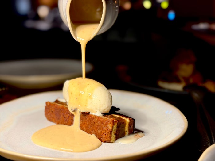 Six Senses London Whiteleys Kitchen dessert close up