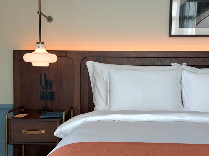 Six Senses London bedroom left bedside close up