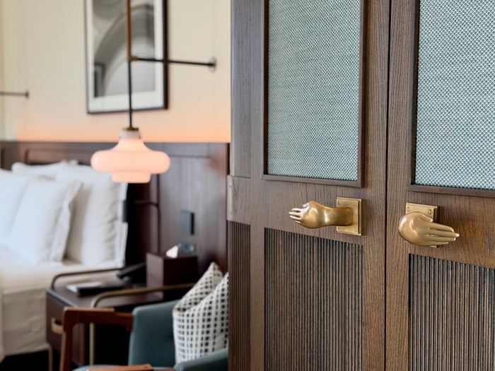 Six Senses London bedroom wardrobe handles