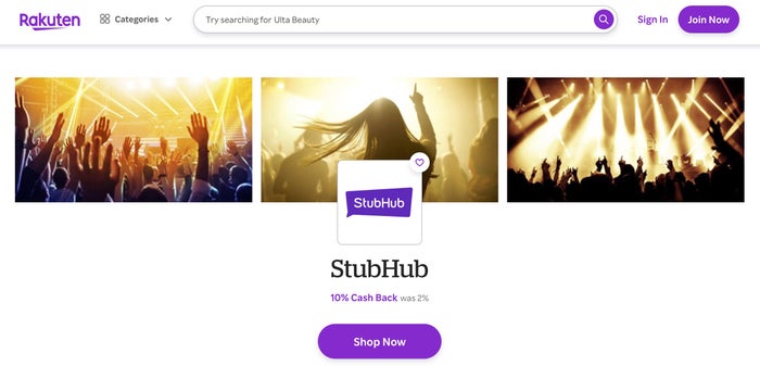 Stubhub Rakuten 10x Stubhub Rakuten 10x