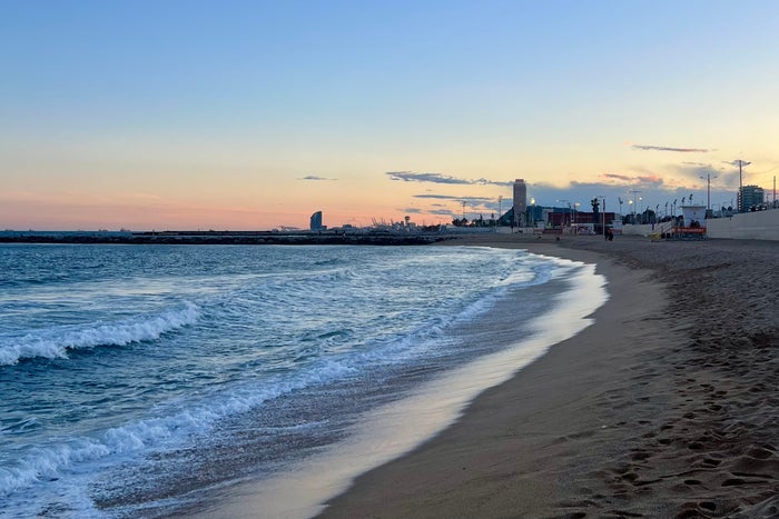 barcelona beach at sunset mckay moffitt