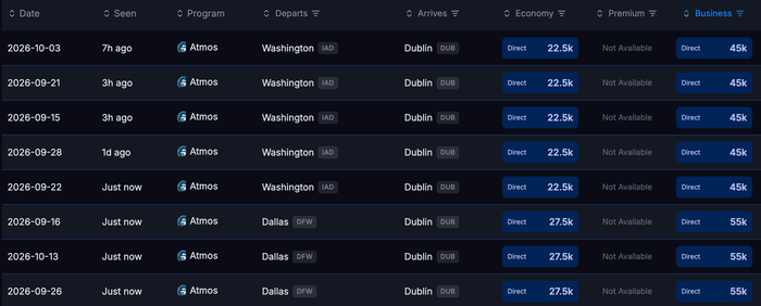 dublin seats aero