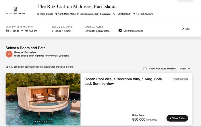 ritz carlton maldvives award booking ritz carlton maldvives award booking