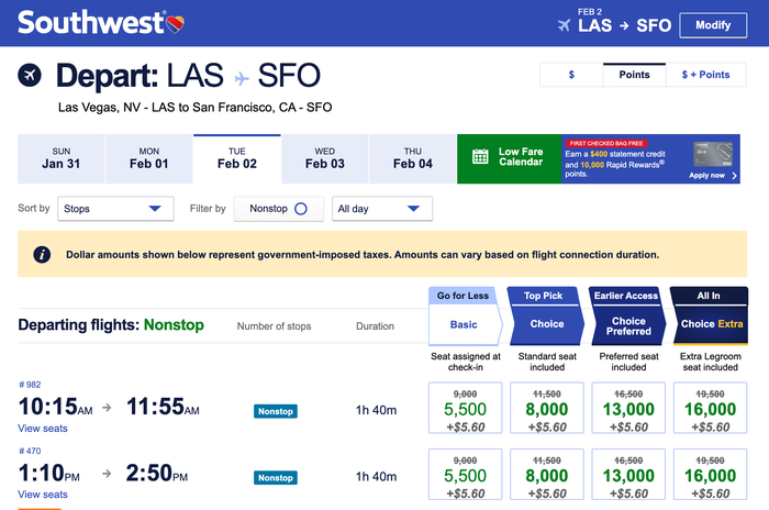 southwest award booking example southwest award booking example