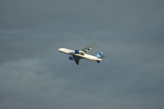 View of United aircraft from lounge
