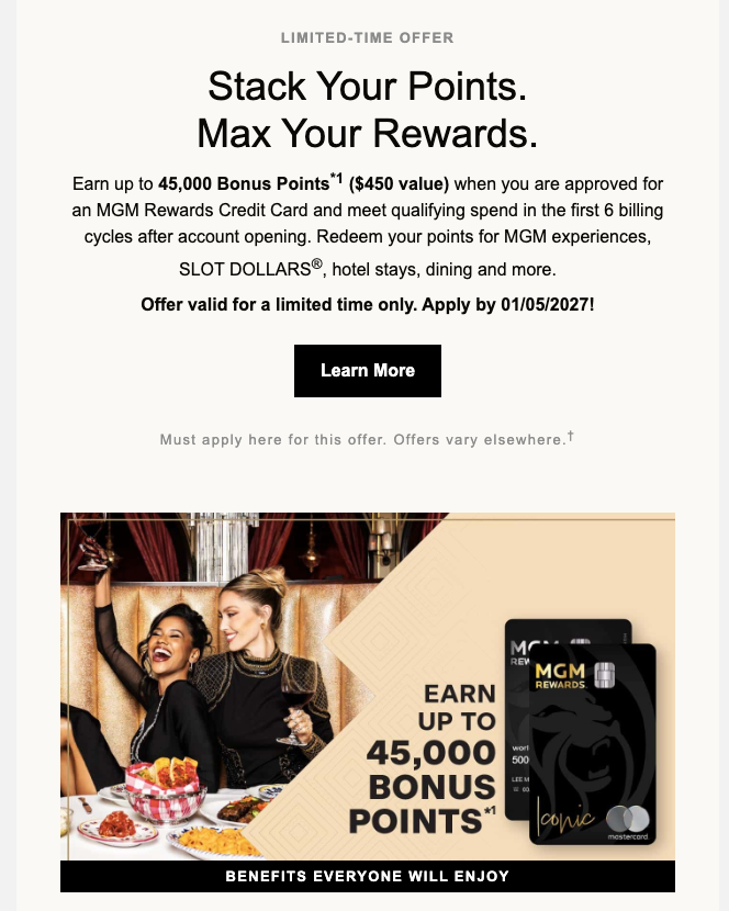 MGM Card elevated welcome offer MGM Card elevated welcome offer