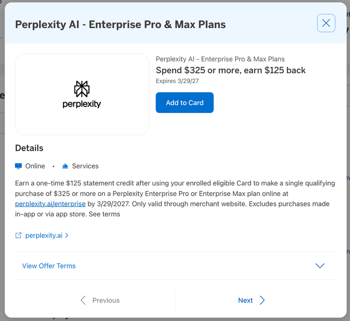 Perplexity AI Amex Offer Perplexity AI Amex Offer