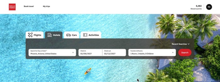 Wells Fargo Hotel search form Wells Fargo Hotel search form