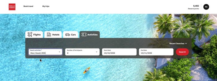 Wells Fargo Portal Activities search form Wells Fargo Portal Activities search form