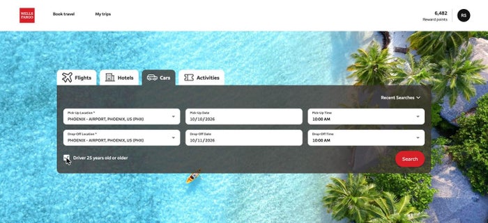 Wells Fargo Portal Car rental search form Wells Fargo Portal Car rental search form