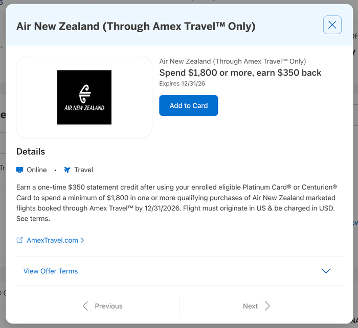 air new zealand amex offer air new zealand amex offer