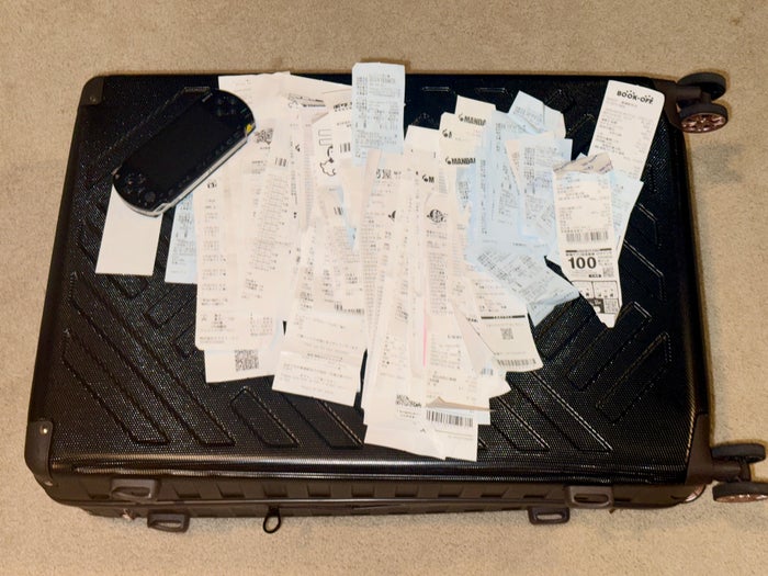 receipts from shopping in Japan receipts from shopping in Japan